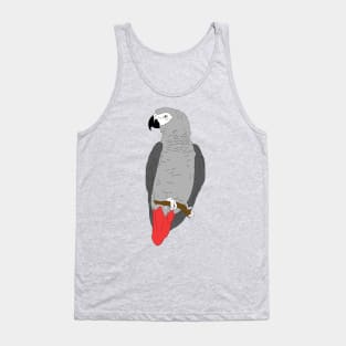 African Grey Parrot on Perch Tank Top